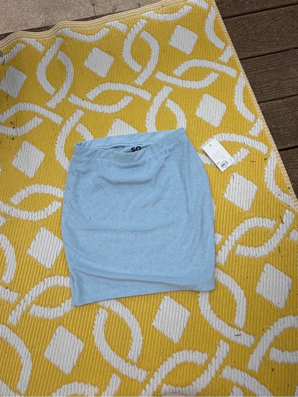 SO Sky Blue Terry Cloth Mini Skirt